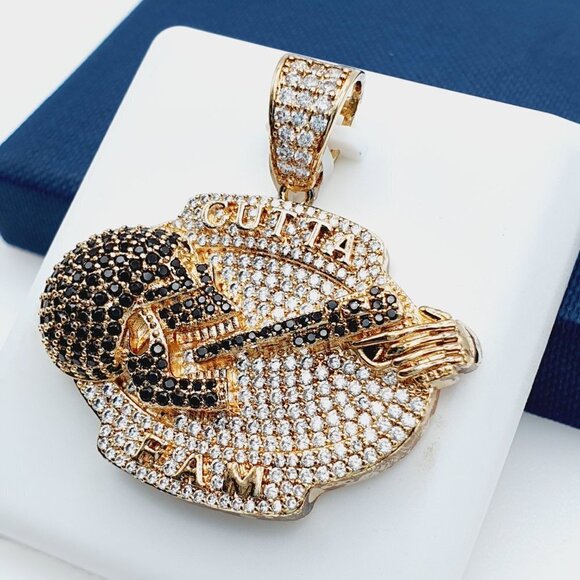 "14K Gold Plated Cubic Zircon Pendant, INUS1BR265 - Picture 1 of 8